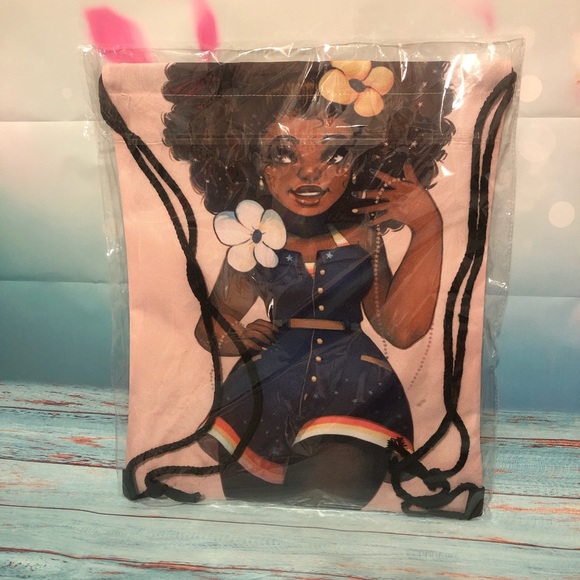 Drawstring backpack flower fro - Picture 3 of 4